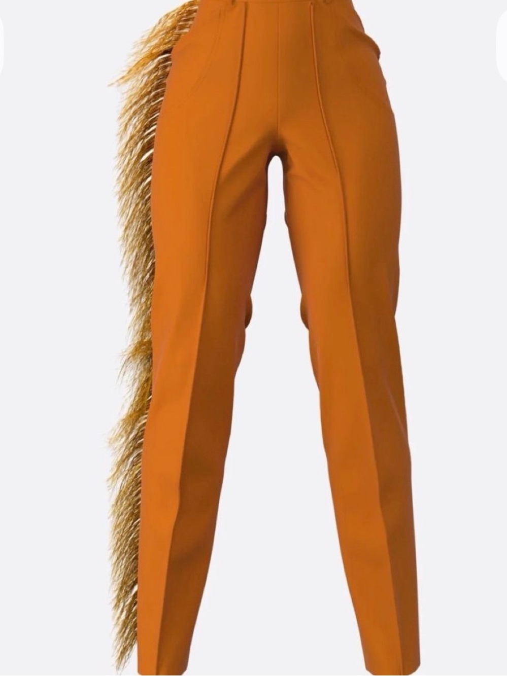Hanifa Ava Sculpted Orange Dress Pants